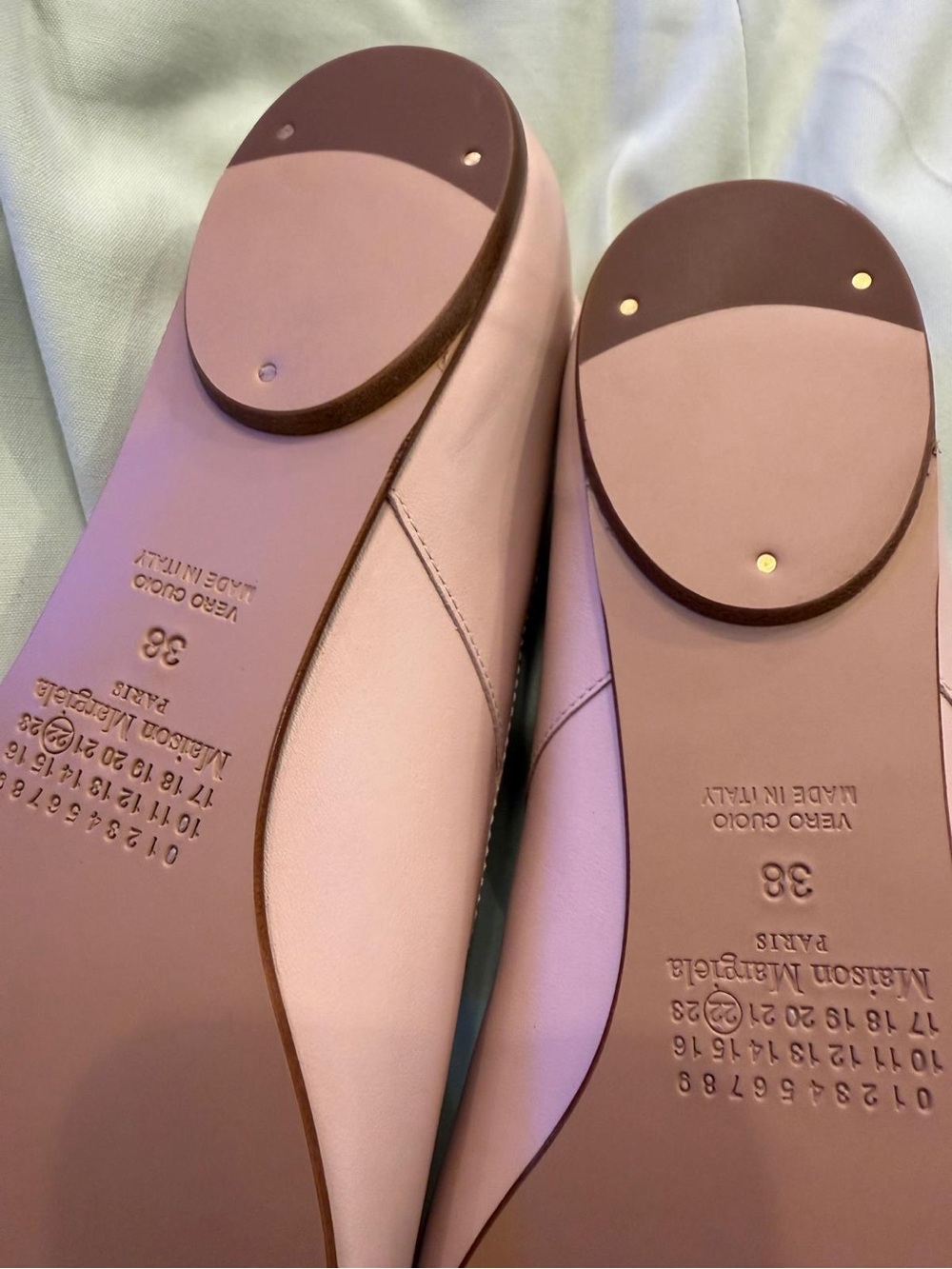 Maison Martin Margiela Pale Pink Tabi Ballet Flats - Picture 3 of 8